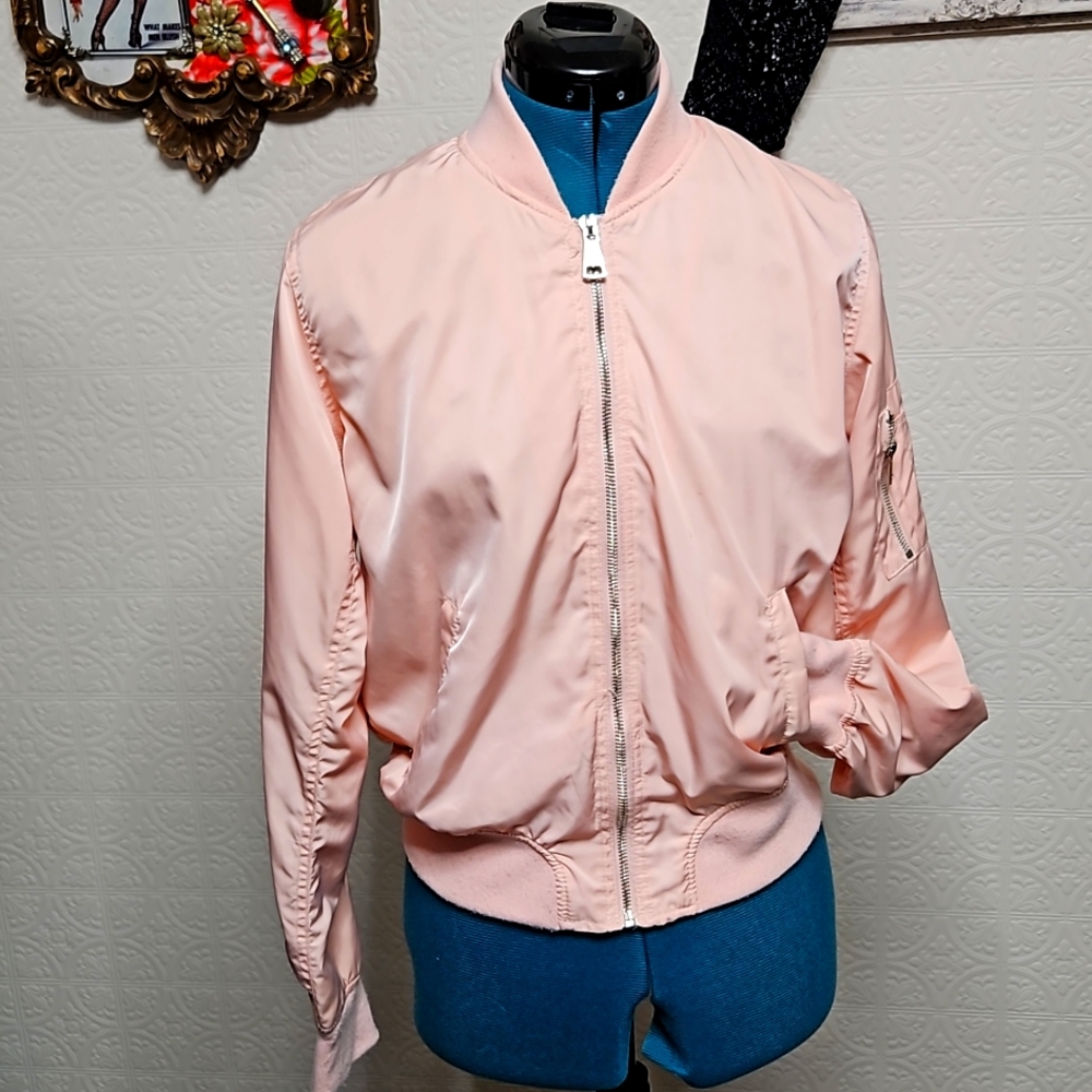 Heart and Hips - pink satin jacket